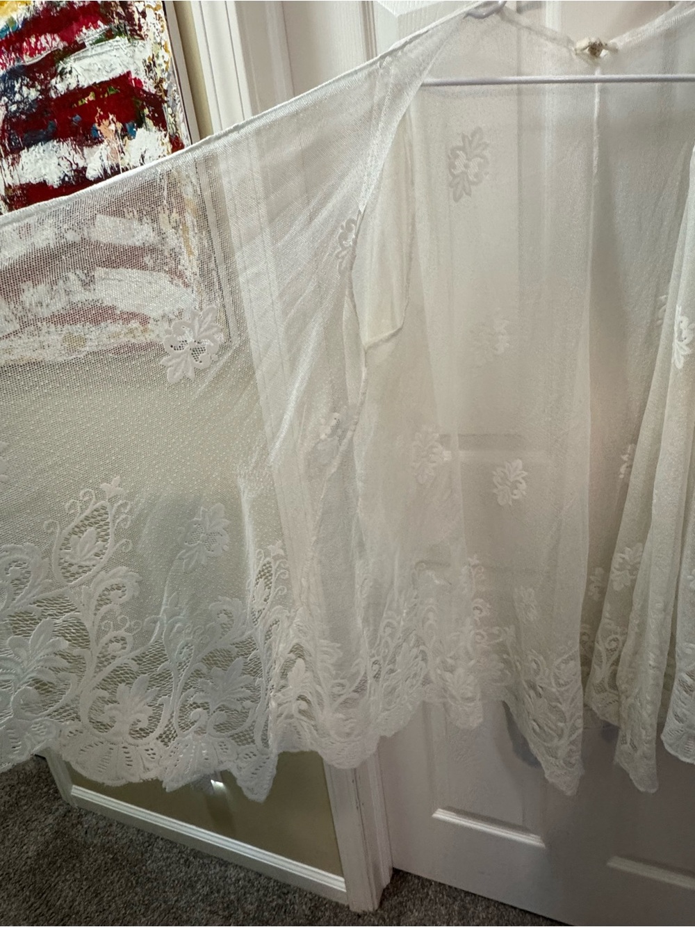 FRANCESCA'S white lace cover up 3X - Picture 2 of 6
